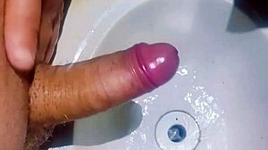 hidden guy in bathroom sink gets exotic asian handjob cum explosion 😈🚿