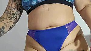 exhibitionist tries lycra panties flashing while fingering wet
