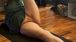 wanna see this hot mature milf stretch in morning yoga?