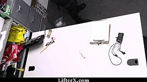 mall guard busts teen shoplifter ripping clothes for garage doggy punishment 🚨🍑