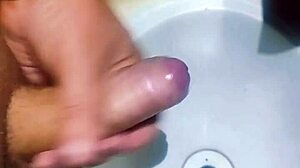 hidden guy in bathroom sink gets exotic asian handjob cum explosion 😈🚿