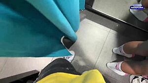 Risky Facefuck in Fitting Room: 24yo Beauty Deepthroats Monster Cock, Eye Rolls, Oral Creampie