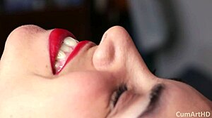 Watch her swallow that close-up mouthful cumshot!