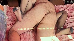 Lollolara91 Rides Cock Before Hairy Pussy Facial Cumshot in Nylon Stockings