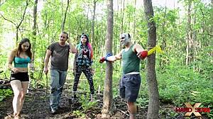 Vandal Vixens' Dirty Outdoor Orgy Fuck with Cum Swallows