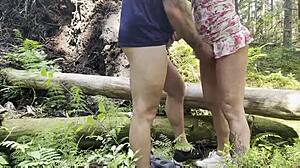 i can't resist fucking my tattooed milf mother-in-law's tight pussy in deep forest