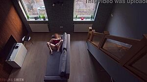 roommate catches blonde teen masturbating dorm keeps going he watches close