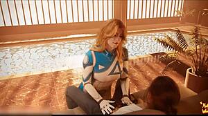 SUE STORM CATCHES REED STARING AT EMMA FROST PICS then rides his cock cowgirl while juicy tits bounce in cosplay creampie chaos