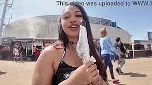 Honey Tsunami rides big black cock rough, gagging on sloppy deepthroat in Texas