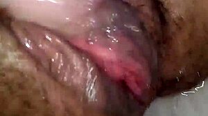 guy unloads thick cumshot all over throbbing cock