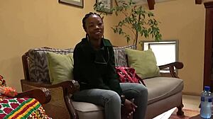Miss East-African trades deepthroat favors for agent's massive black cock