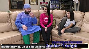 Dr Tampa handles my wild moans as patient Alix Avery backstage
