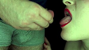 Watch her slurp that sloppy foreskin lick slow asmr blowjob close up 4k