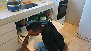 pregnant black wife cheats on husband with plumber's monster cock filling her big ass completely