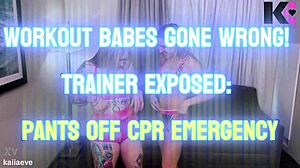 Workout Babes Gone Wrong Trainer Pants Off Exposed!