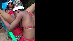 Female Santa squirts hard from my tongue on her juicy pussy this Christmas!