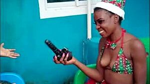Female Santa squirts hard from my tongue on her juicy pussy this Christmas!