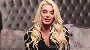 yo horny busty blonde brittany andrews fingers her wet pussy while dirty talking joi