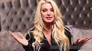 yo horny busty blonde brittany andrews fingers her wet pussy while dirty talking joi