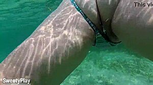 creampie whore swims underwater dripping wet at pool