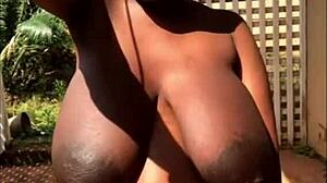 Curvy Pregnant Ebony Neighbor Babe with Huge Natural Boobs Displayed