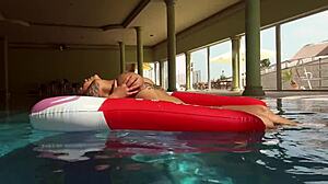Heidi's Juicy Canadian Milf Tits and Ass Tease Underwater Pool Masturbation
