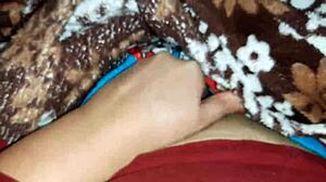stepsister leg massage sparks secret blanket masturbation