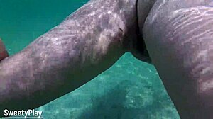 creampie whore swims underwater dripping wet at pool