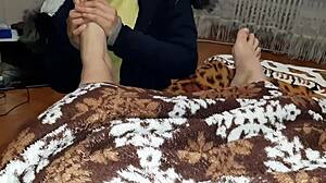 stepsister leg massage sparks secret blanket masturbation