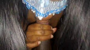 masked ebony slut sucks my big cock till cum in mouth