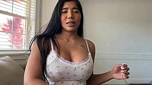 Step sis Diabella Éclair tempts old Scott Stark for taboo interracial creampie riding fantasy