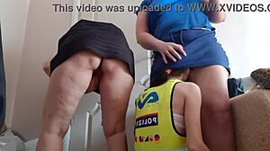 Police Milf Swallows Cum While Another Masturbates Her Wet Pussy Nearby