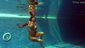 Heidi's Juicy Canadian Milf Tits and Ass Tease Underwater Pool Masturbation