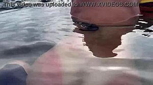 A Stranger's Cumshot Feeds Fish Public Beach Milf Handjob Boob Tease