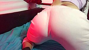 Colombian fingers wet pussy solo in bedroom till orgasm