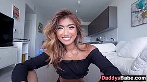 Super Cute Stepdaughter Rides Stepdaddy Cock for Quick Cash