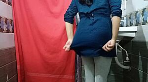 Virgin Boss Roughly Fucks Pregnant Secretary in Office Bathroom Doggystyle