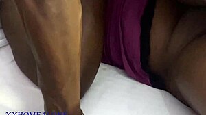curvy black ebony handles two big cocks ass tits leather lingerie mmf
