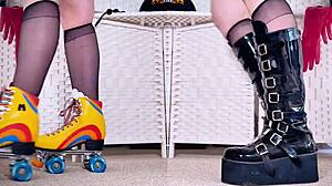 my epic shoe boot heel collection has me so wet in leather and stockings
