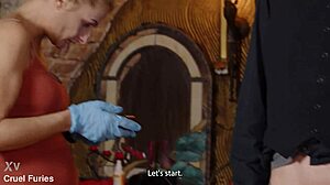 Blonde Mistress Thrills to Slave's Electro Screams!