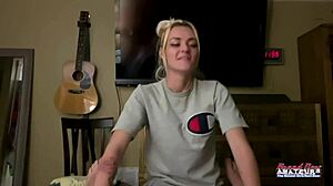 sassy skinny blonde craves cock suck then pussy pound