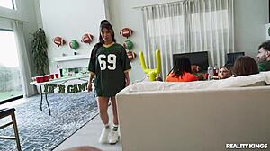 wanna play game day with this big ass brunette getting facefucked hard?