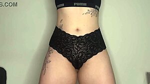 Homemade Indian Latina teases juicy cameltoe panties up close