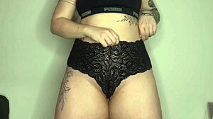Homemade Indian Latina teases juicy cameltoe panties up close