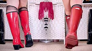 my epic shoe boot heel collection has me so wet in leather and stockings