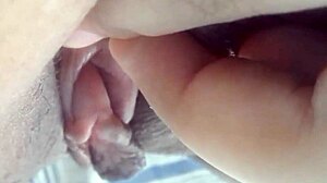 amateur teases her huge throbbing clit up close homemade