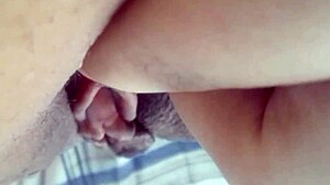 amateur teases her huge throbbing clit up close homemade