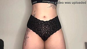 Homemade Indian Latina teases juicy cameltoe panties up close