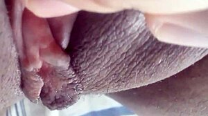 amateur teases her huge throbbing clit up close homemade