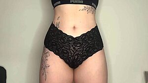Homemade Indian Latina teases juicy cameltoe panties up close